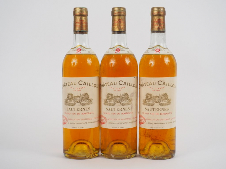 3 BOUTEILLES CHÂTEAU CAILLOU SAUTERNES - 1973 - 3 HEP