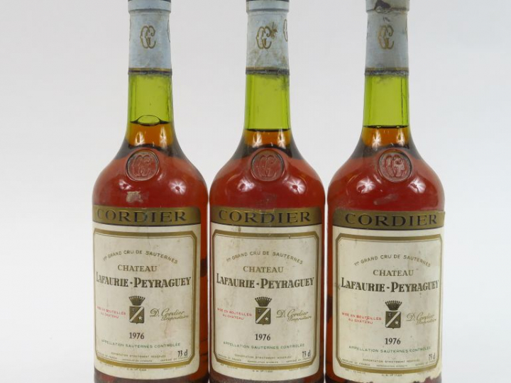3 BOUTEILLES CHÂTEAU LAFAURIE PEYRAGUEY 1er CC SAUTERNES - 1976