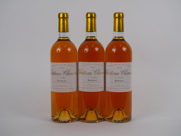 3 BOUTEILLES CHÂTEAU CLIMENS 1er CC SAUTERNES - 2003