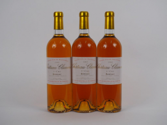 Vente aux enchères 3 BOUTEILLES CHÂTEAU CLIMENS 1er CC SAUTERNES - 2003