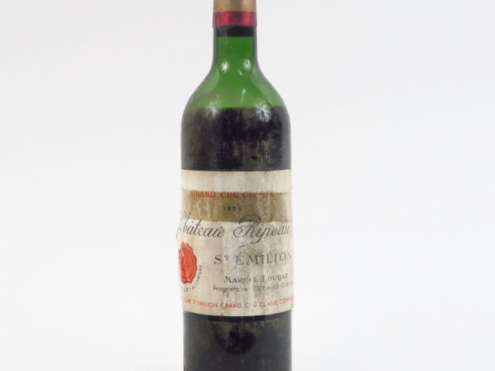 1 BOUTEILLE CHÂTEAU RIPEAU GCC ST EMILION - 1955 - BEP/EA/CAPS LEGER C
