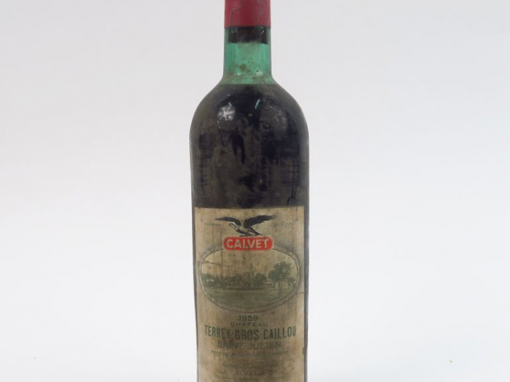 1 BOUTEILLE CHÂTEAU TERREY GROS CAILLOU ST JULIEN - 1959 - LB/ET/MISE 