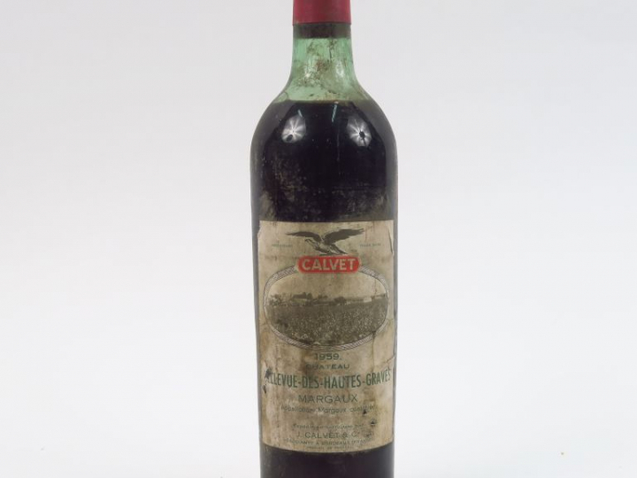 1 BOUTEILLE CHÂTEAU BELLEVUE DES HAUTES GRAVES MARGAUX - 1959 - MEP/EA