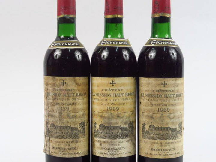 3 BOUTEILLES CHÂTEAU LA MISSION HAUT BRION GCC GRAVES - 1969 - BG/ELF/