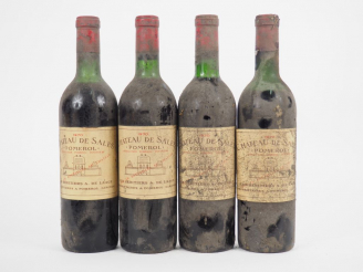 Vente aux enchères 4 BOUTEILLES CHÂTEAU DE SALES POMEROL - 1970 - 1 BG/1 LB/1 HEP/1 BEP/B