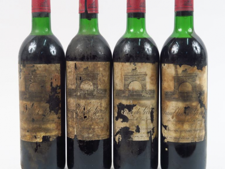 4 BOUTEILLES CHÂTEAU LEOVILLE LAS CASES GCC ST JULIEN - 1971 - 2 LB-HE