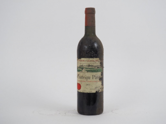Vente aux enchères 1 BOUTEILLE CHÂTEAU PAVIE 1er GCC ST EMILION - 1977 - LB/BS/EA