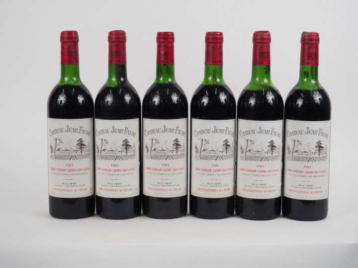 6 BOUTEILLES CHÂTEAU JEAN FAURE ST EMILION GCC - 1983 - 2  HEP/2 MEP/4