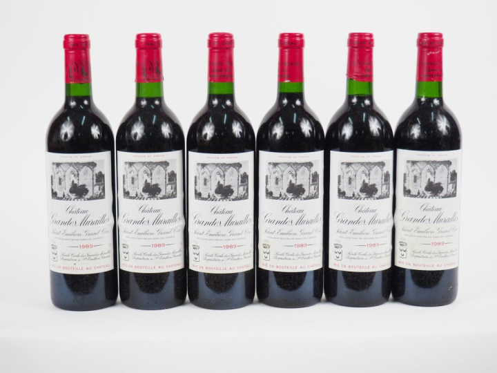 6 BOUTEILLES CHÂTEAU LES GRANDES MURAILLES ST EMILION GV - 1989 - CBO
