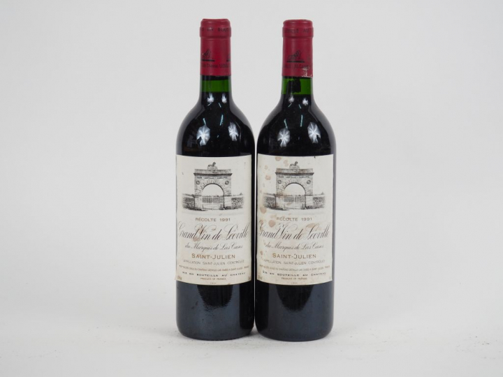 2 BOUTEILLES CHÂTEAU LEOVILLE LAS CASES GCC ST JULIEN - 1991 - ELT