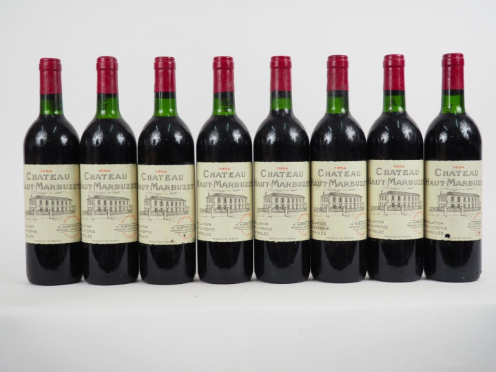 8 BOUTEILLES CHÂTEAU HAUT MARBUZET ST ESTEPHE - 1994 - 6 BG/2 LB