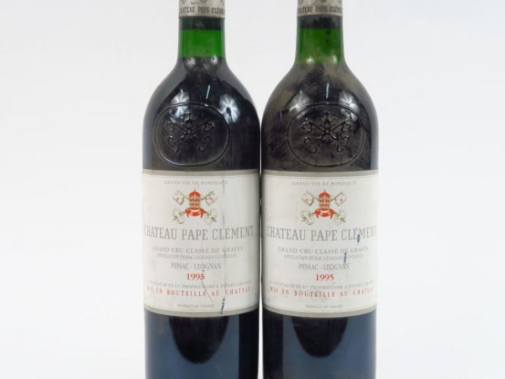 2 BOUTEILLES CHÂTEAU PAPE CLEMENT GCC GRAVES - 1995 - 1 BG+/1  BG