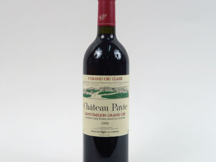 1 BOUTEILLE CHÂTEAU PAVIE 1er GCC ST EMILION - 1998 - DESSUS CAPS DECO