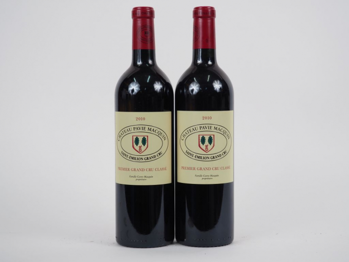 2 BOUTEILLES CHÂTEAU PAVIE MACQUIN 1er GCC ST EMILION - 2010