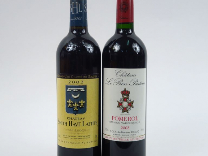 2 BOUTEILLES : 1 CHÂTEAU SMITH HAUT LAFITTE GCC GRAVES 2002 - 1 CHÂTEA