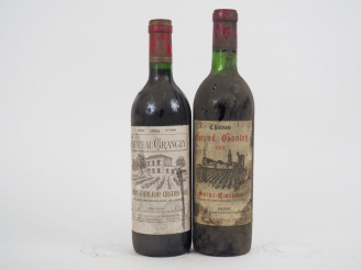Vente aux enchères 2 BOUTEILLES ST EMILION : 1 CHÂTEAU GRANGEY 1986 BS - 1 CHÂTEAU GRAND 