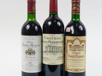 Vente aux enchères 3 BOUTEILLES : 1 CHÂTEAU HAUT MARBUZET ST ESTEPHE 2002 - 1 CHÂTEAU PON