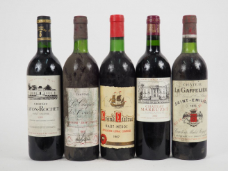 Vente aux enchères 5 BOUTEILLES : 1 CHÂTEAU LA GAFFELIERE 1er GCC ST EMILION 1973 BG - 1 