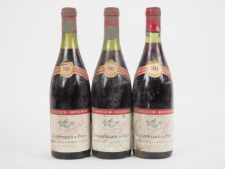 Vente aux enchères 3 BOUTEILLES BOURGOGNE 'RESERVE' GEISWEILLER - 1961 - 2 CM/2 à 4 CM