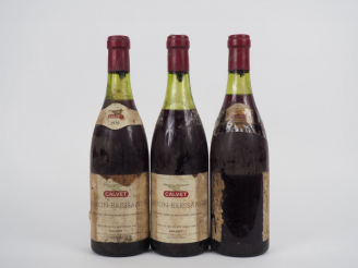 Vente aux enchères 3 BOUTEILLES CORTON BRESSANDES CALVET - 1970 - 3 CM/3,5 CM/5 CM/2 PRES