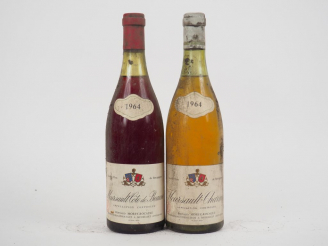 Vente aux enchères 2 BOUTEILLES MEURSAULT B. MOREY 1964 : 1 CHARMES 3 CM - 1 CÔTES DE BEA