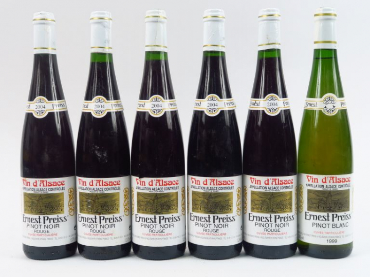 6 BOUTEILLES E. PREISS : 5 PINOT NOIR 'CUVEE PARTICULIERE' 2004 - 1 PI