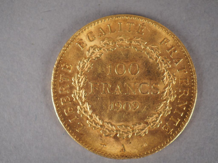 Pièce de 100 Francs or, 1909-A.