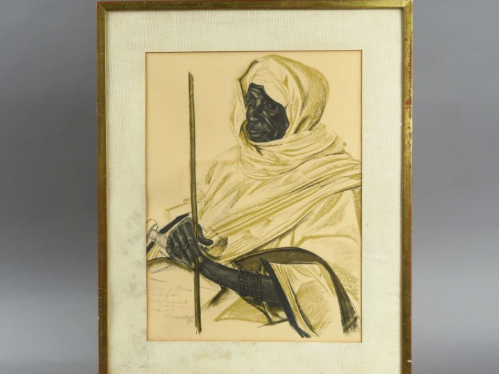 A. IACOVLEFF. "Portraits de Sultans".  Paire de lithographies en coule