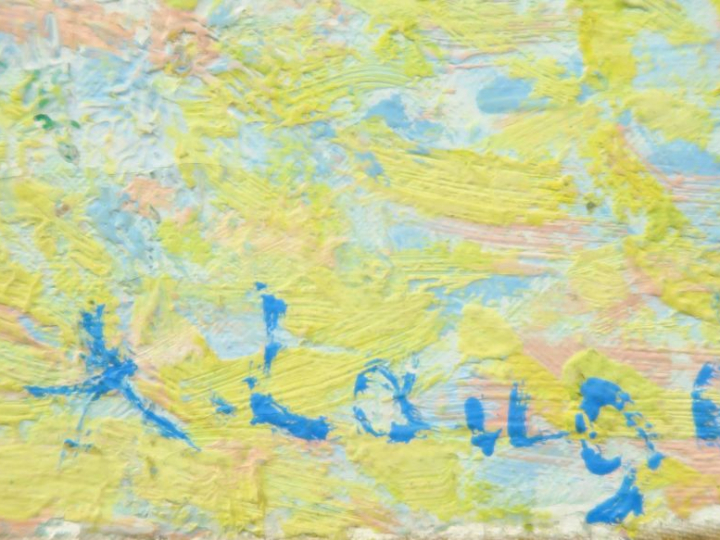 Achille LAUGÉ. "Maison à Collioure".  Huile sur toile, signée en bas à
