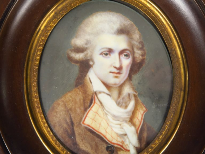 SERGENT. "Portrait présumé de Fabre d'Eglantine". Miniature sur ivoire