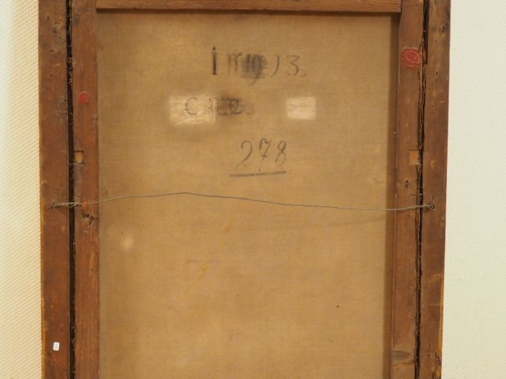 Ecole vénitienne XVIIe. "Vierge à l'enfant avec le petit saint Jean-Ba