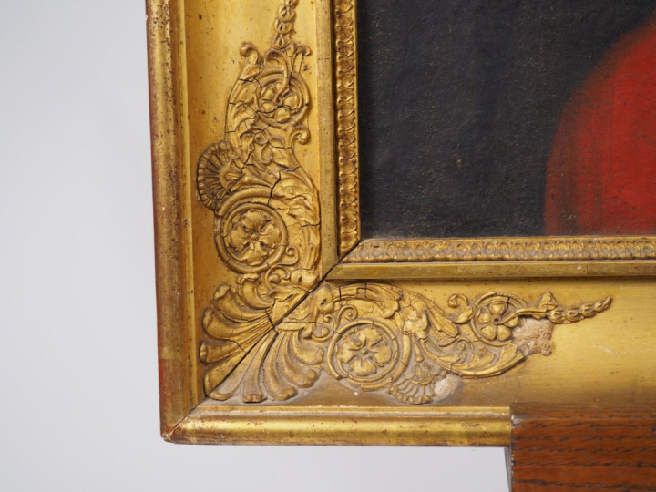 Ecole française fin XVIIIème début XIXème. "Vierge à l'enfant". Huile 