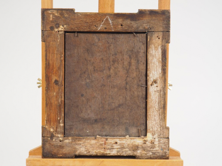 Ecole italienne XIXème. "Portrait de jeune femme". Huile sur panneau. 