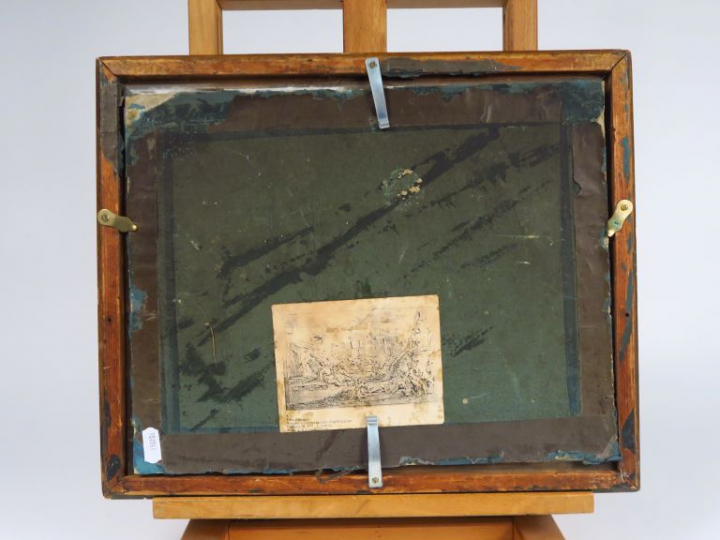 Ecole française début XIXe. "Nymphes dans un bassin". Dessin à la plum