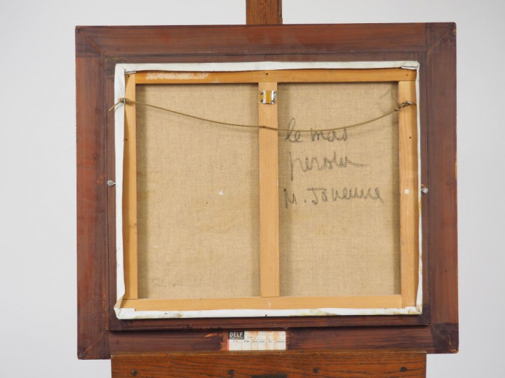 Michel JOUENNE. "Le mas perdu". Huile sur toile, signée en bas à droit