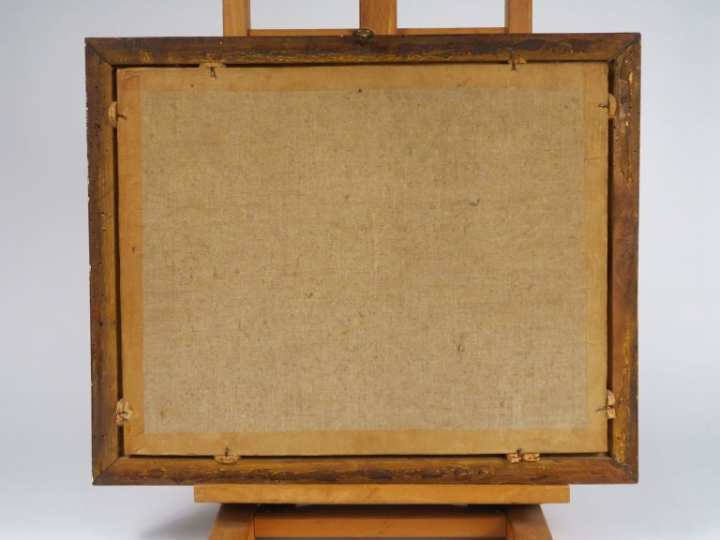 REYMANN. "Cour de ferme animée en Afrique du Nord" Huile sur toile mar