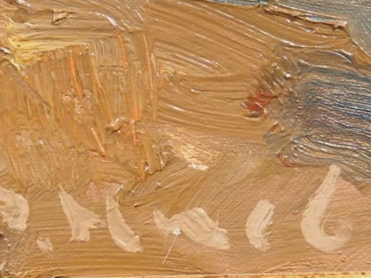 Ecole française Xxème. "Paysage de Provence". Huile sur toile, signée 