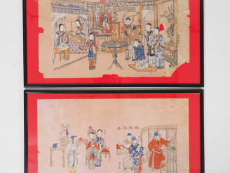 Vente aux enchères Treize encres et couleurs sur papier représentant des scènes de person