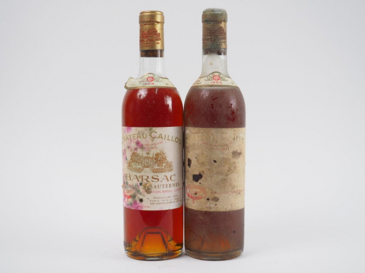2 BOUTEILLES CHÂTEAU CAILLOU SAUTERNES - 1966 - 1 LB/1 MEP-BEP/ET