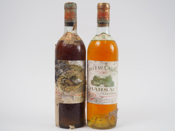 2 BOUTEILLES CHÂTEAU CAILLOU 'CRÈME DE TÊTE' SAUTERNES - 1970 - 1 LB/1