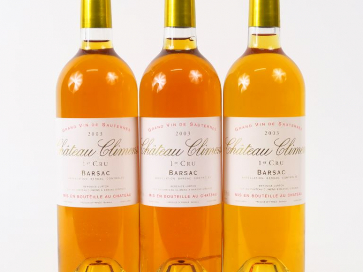 3 BOUTEILLES CHÂTEAU CLIMENS 1er CC SAUTERNES - 2003