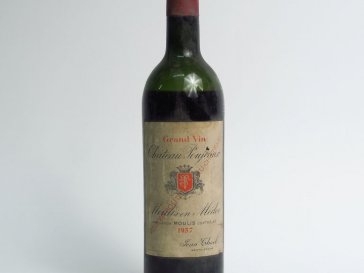 1 BOUTEILLE CHÂTEAU POUJEAUX MOULIS - 1957 - BEP