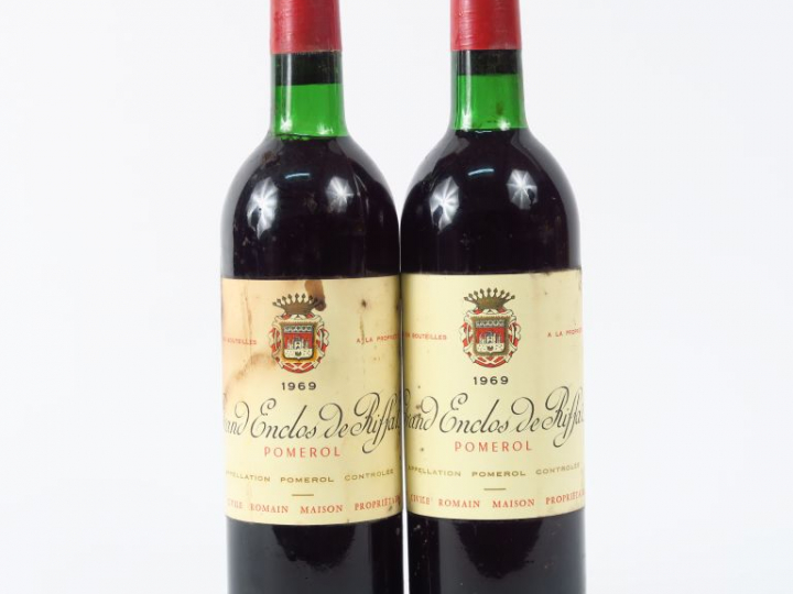 2 BOUTEILLES CHÂTEAU GRAND ENCLOS DE RIFFAT POMEROL - 1969 - BG