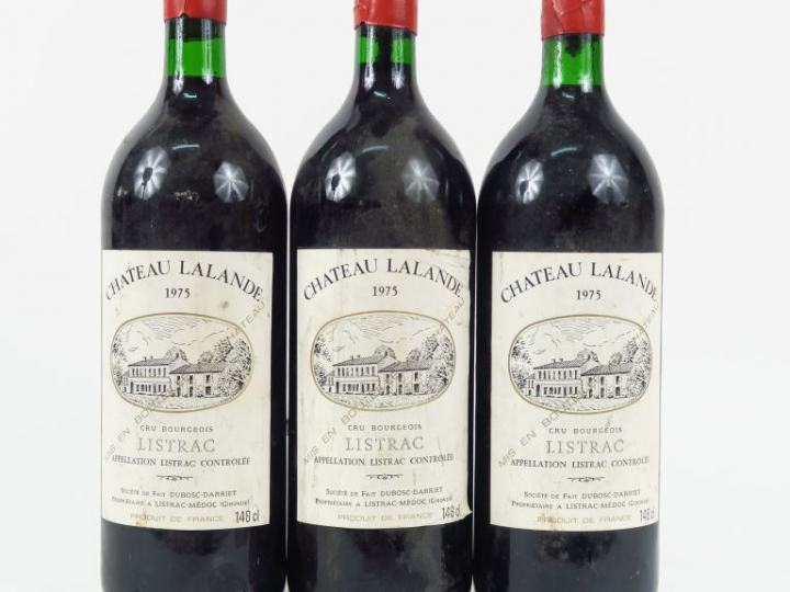 3 MAGNUMS CHÂTEAU LALANDE CB LISTRAC - 1975 - 1 CAPS CIRE AB 