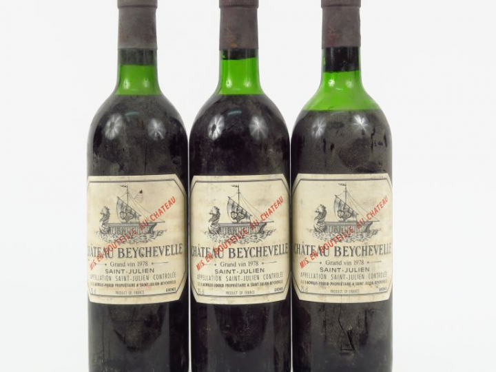 3 BOUTEILLES CHÂTEAU BEYCHEVELLE GCC ST JULIEN - 1978 - 2 HEP/1 MEP