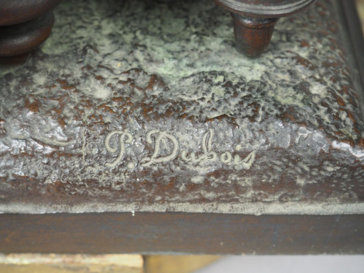 P. DUBOIS. 'Forgeron'. Sculpture en bronze à patine médaille. Fonte S.