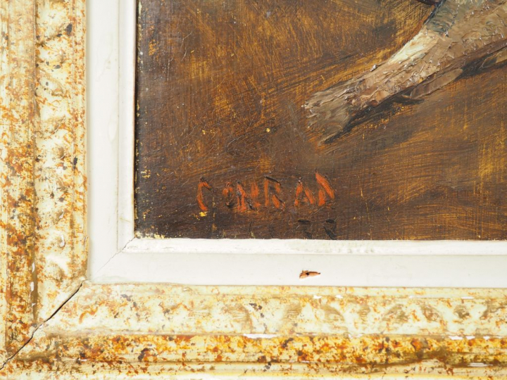 Jean Théodore CONRAD KICKERT. "La raie, nature morte". Huile sur isore