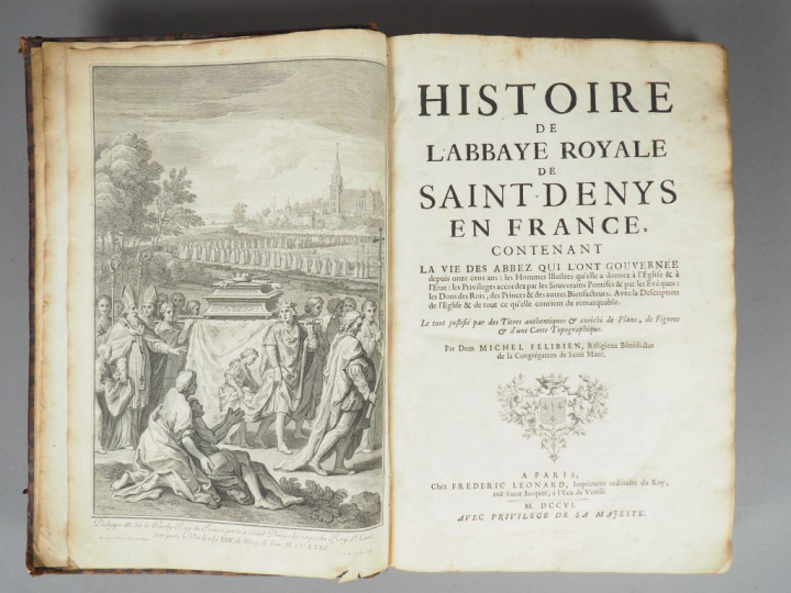 FELIBIEN. Histoire de l'Abbaye Royale de Saint Denys en France, conten
