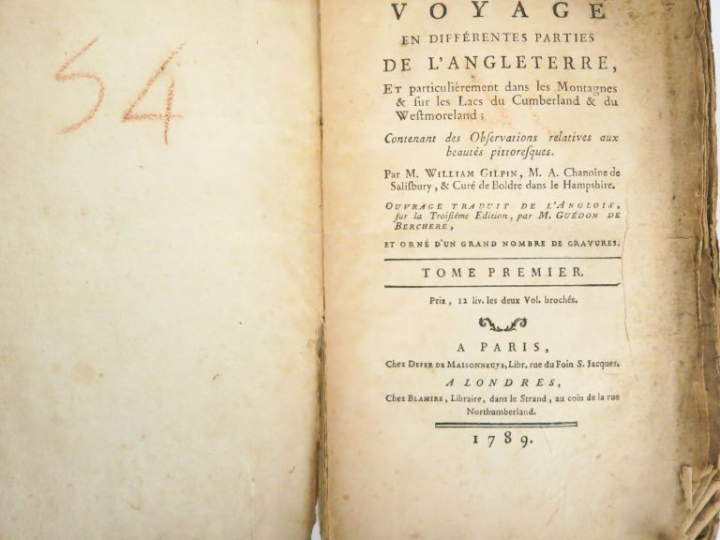 GILPIN (William). Voyage en différentes parties de l'Angleterre. Paris
