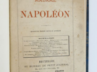 Vente aux enchères [Anonyme]. Madame Napoléon. Quatrième édition revue et corrigée. Bruxe